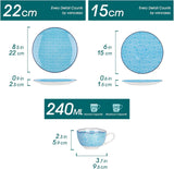 Porcelanowy zestaw do kawy Vancasso Macaron, 12-częściowy kolorowy serwis do kawy dla 4-12 osób, zestaw filiżanek, zawiera filiżanki do kawy, spodki i talerze deserowe
