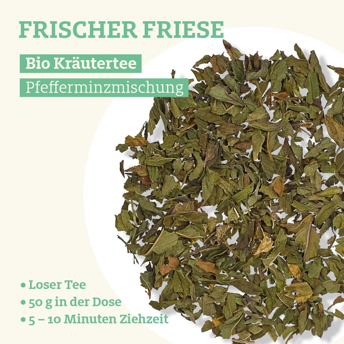 Pij więcej herbaty FRISCHER FRIESE - Organiczna herbata ziołowa | Mieszanka miętowa | Ekologiczna herbata miętowa | Herbata sypka w pudełku po herbacie | Prezent I 50 G