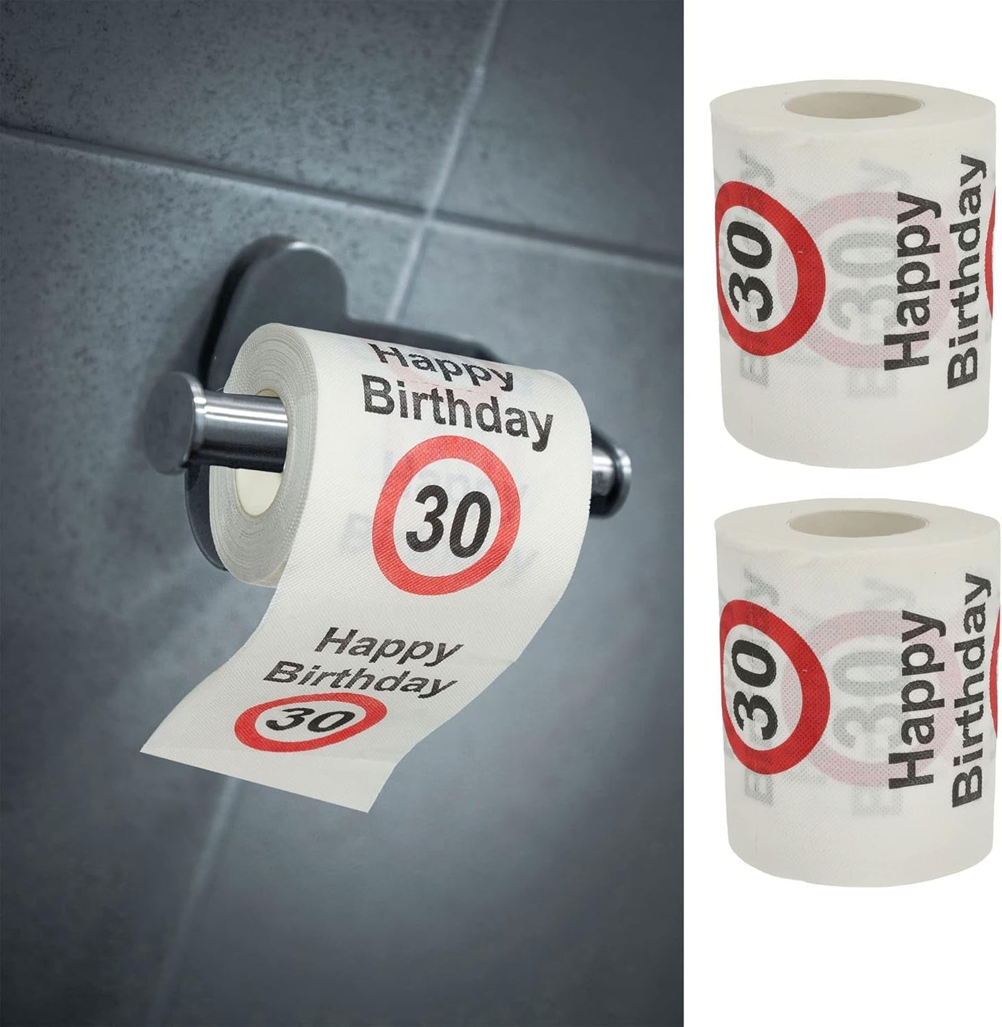 Zestaw 4 papierów toaletowych „Wszystkiego najlepszego z okazji 40. urodzin” │40. urodziny 24 metry 2-tkaniny 180Gr/m2 │ Papier toaletowy z motywem papieru toaletowego (4 X papier toaletowy 40)