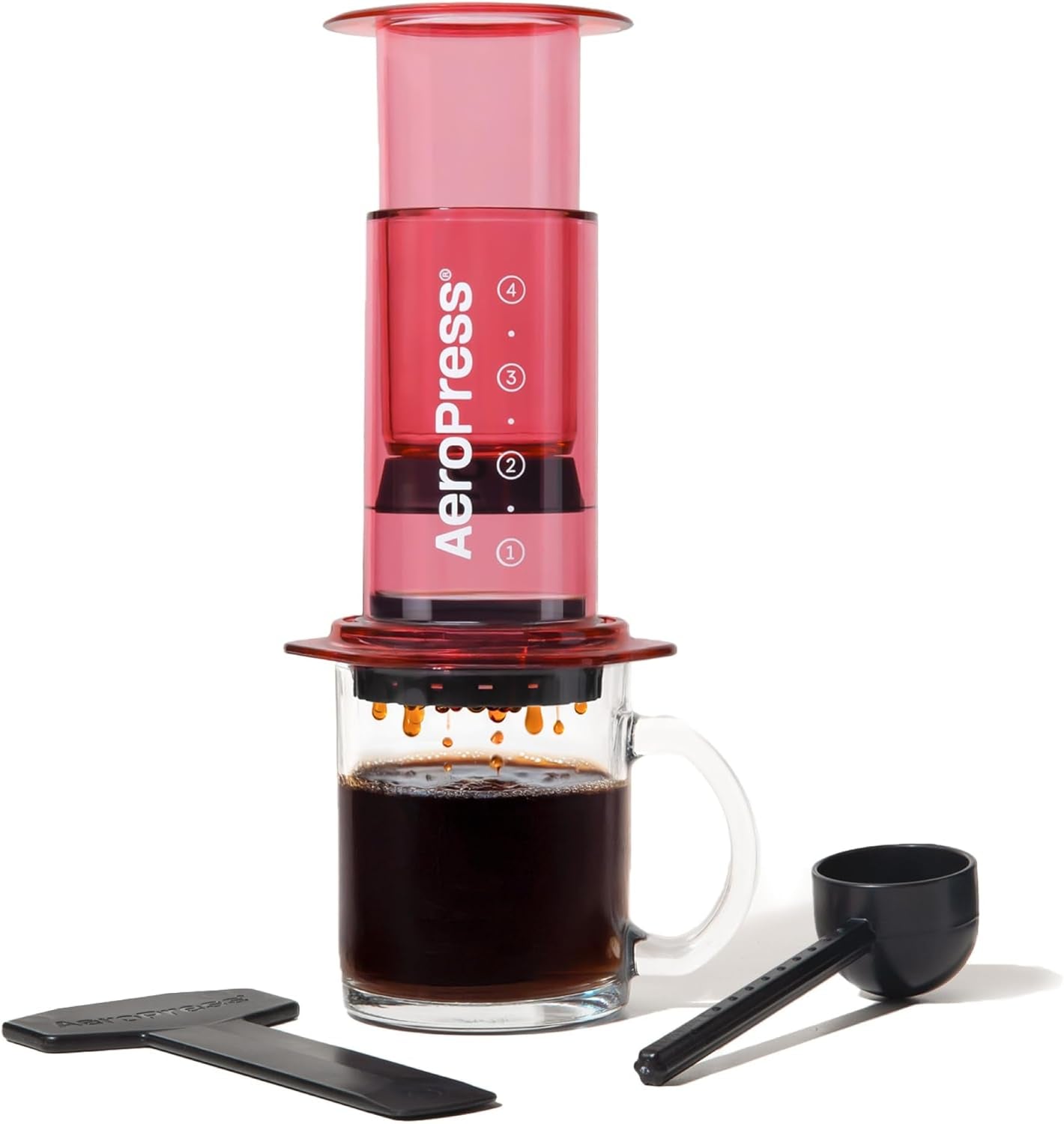 Oryginalny ekspres do kawy i espresso AeroPress, Przenośny ekspres do kawy na poziomie baristy z komorą, tłokiem i filtrami, Szybki ekspres do kawy i espresso