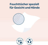BIOLANE - Chusteczki nawilżane dla niemowląt, twarzy i dłoni - Wyjątkowo delikatne chusteczki czyszczące do higieny - Chusteczki nawilżane dla niemowląt od urodzenia - Bez alkoholu - 12 x 64 chusteczki (768 chusteczek)