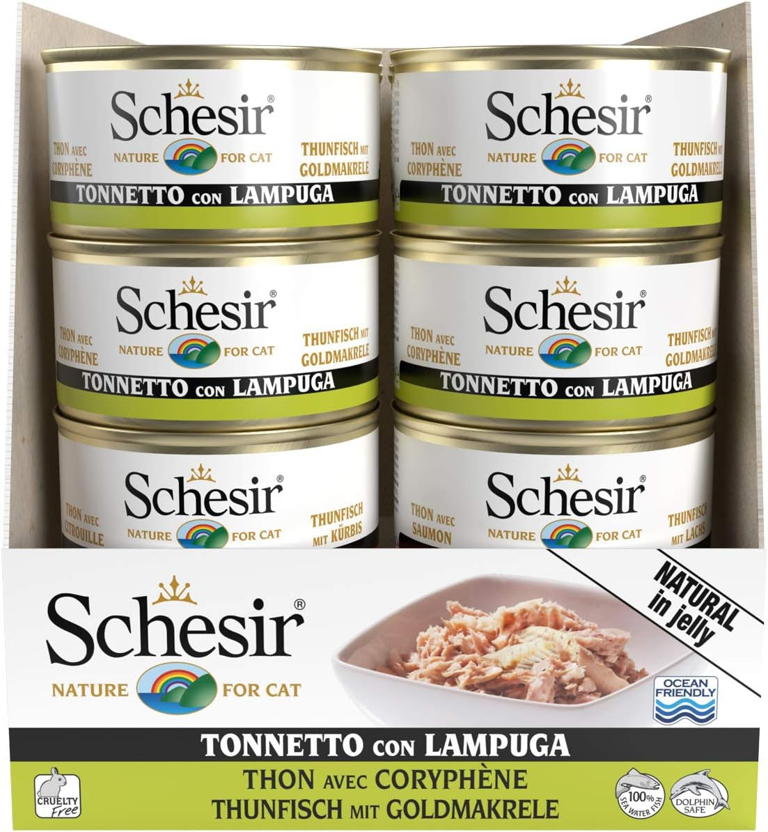 Cat Jelly Thunfisch mit Goldmakrele, Katzenfutter nass w Gelee, 24 Dosen x 85 g