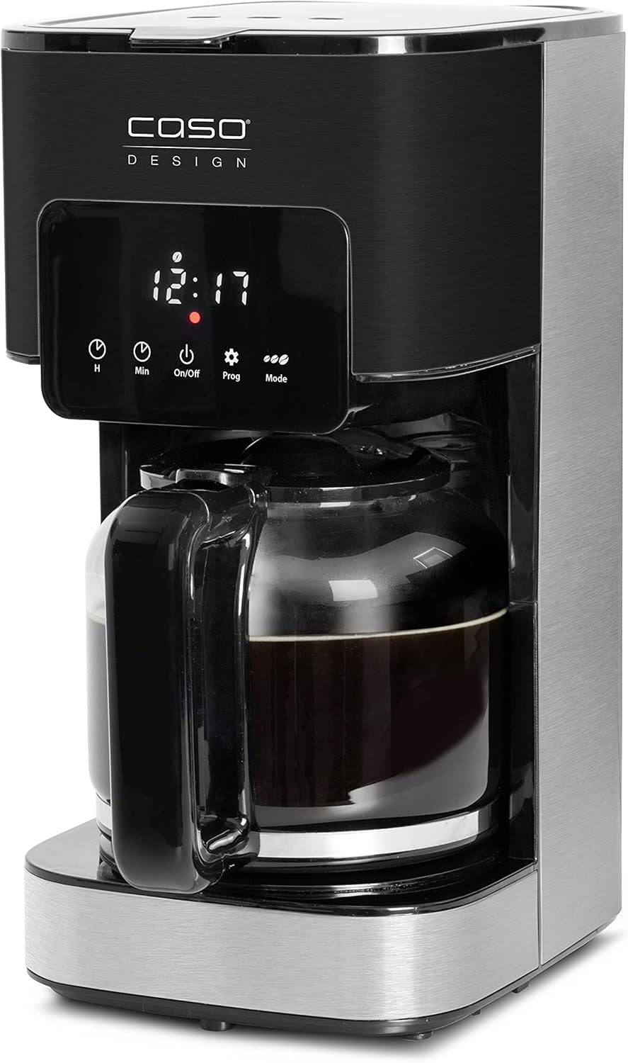 Ekspres CASO Coffee Taste and Style z filtrem stałym, 1,5 l, optymalna temperatura parzenia 92-96°C, system zapobiegający kapaniu, zoptymalizowana głowica zaparzająca, stal nierdzewna, 12 filiżanek