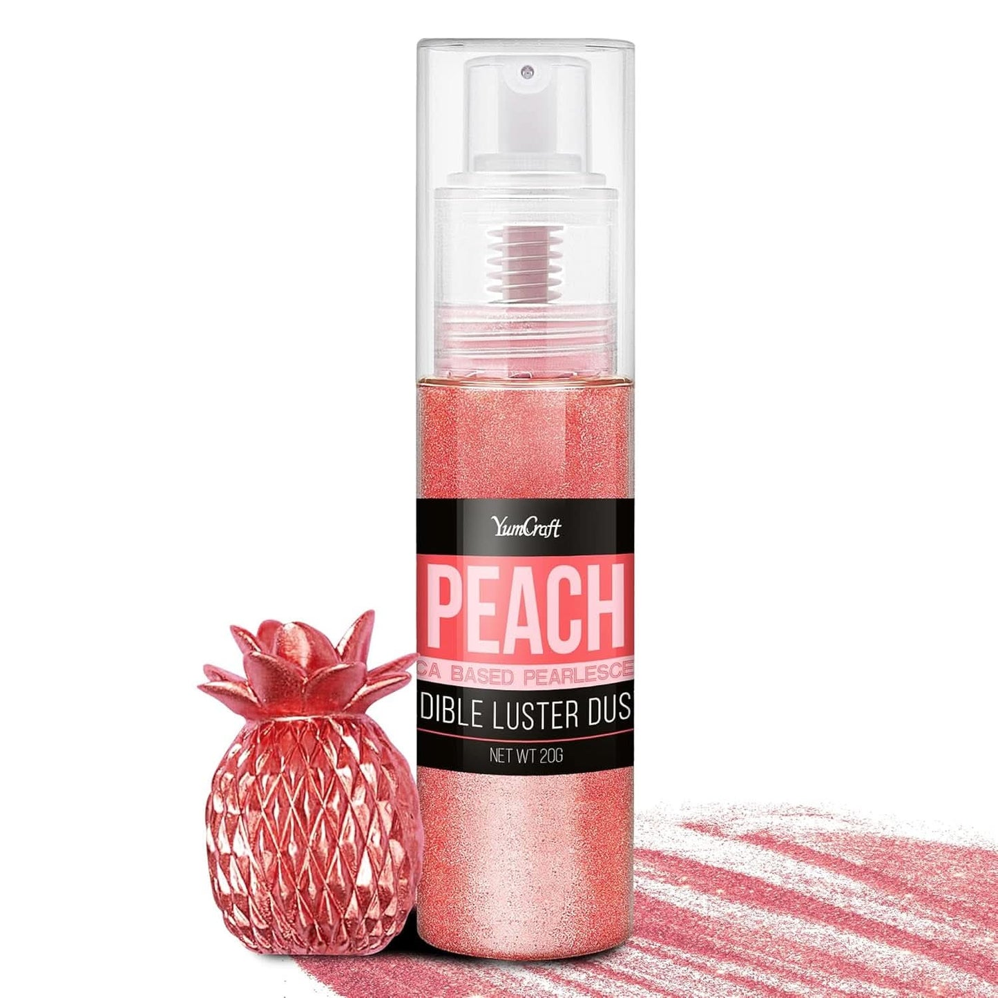 Jadalny spray brokatowy, 20 gramów Naty Shop Peach red