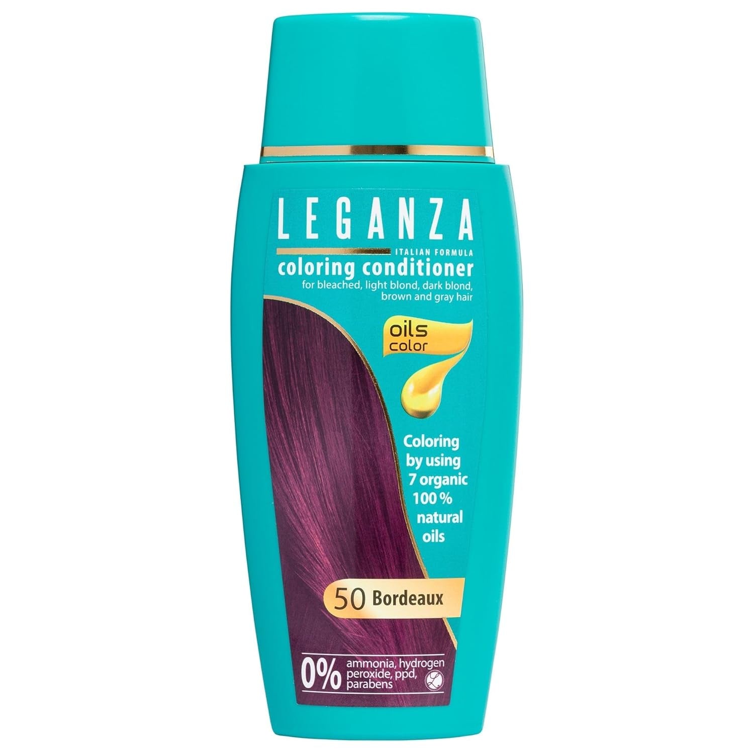 Leganza Naturalny balsam do farbowania włosów Color 71 Café Latte | Farba do włosów bez amoniaku | Wzbogacony 7 naturalnymi olejkami | Farba do włosów Naty Shop 50 Bordeaux 150 ml