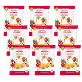 Organiczne chipsy owocowe 100% truskawkowe, liofilizowane chipsy truskawkowe, opakowanie 12 sztuk (12 x 12 g) i chrupiące serca Banan i truskawka Organiczna przekąska dla dzieci i niemowląt (9 x 30 g) 270 g