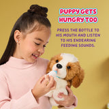 Little Live Pets Mój naprawdę prawdziwy szczeniak – naszywki; Interaktywny szczeniak; ponad 60 dźwięków/reakcji; realistyczny wygląd; 1 z 72 wariantów; zestaw do zabawy z torbą; baterie w zestawie; wiek 5+