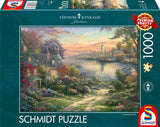 Schmidt Spiele 58785 Thomas Kinkade, New England Harbor, układanka 1000 elementów, kolorowe Puzzle Naty Shop Domyślny tytuł