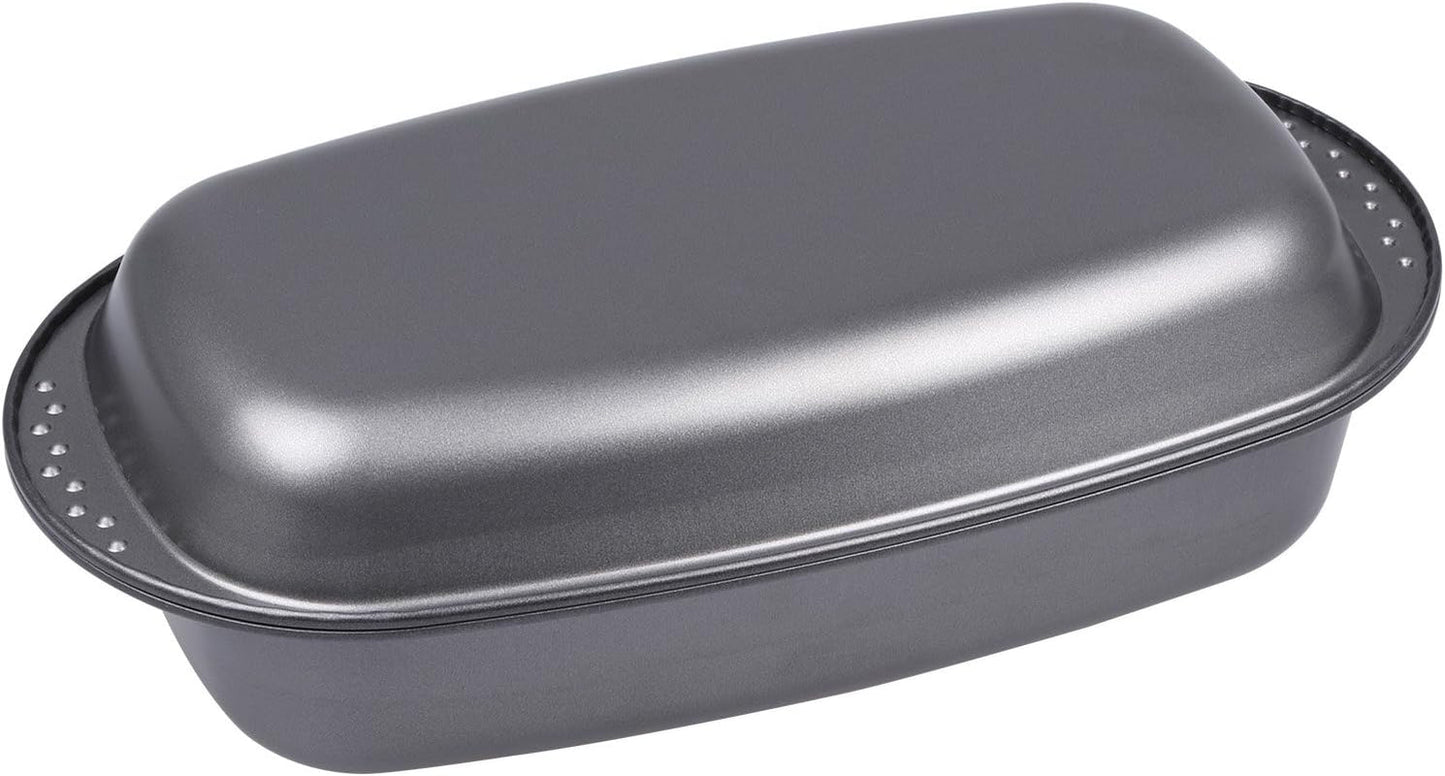 Chg 9942-04 Bratenform Mit Deckel, Antihaftbeschichte, antracytowo-metaliczny, 37 x 20 x 7 cm Formy i blachy do pieczenia Naty Shop