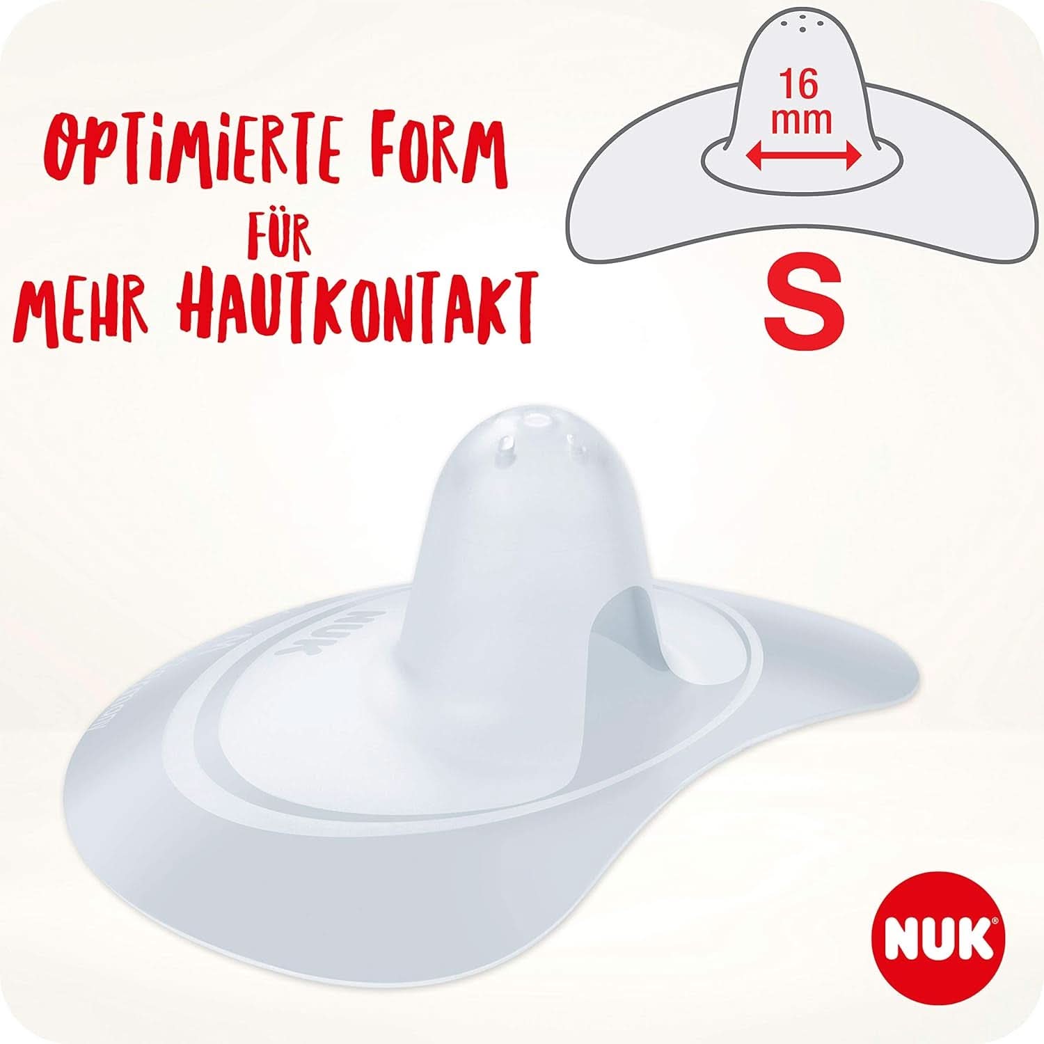 NUK osłonki na sutki | Osłonki na sutki do karmienia piersią | Chroni przed bólem sutków | Cienki silikon | Rozmiar S (16 mm) | 2 sztuki Żywność dla niemowląt i akcesoria do karmienia piersią Naty Shop