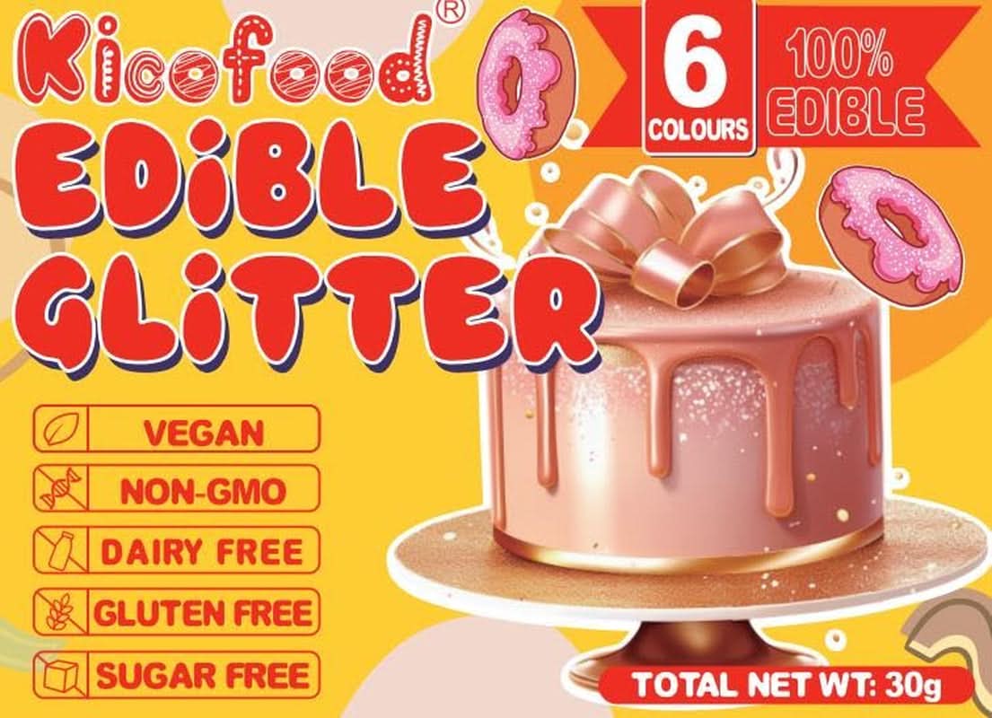 Brokat jadalny, zestaw 6 odcieni, 5 gramów Glitter Naty Shop