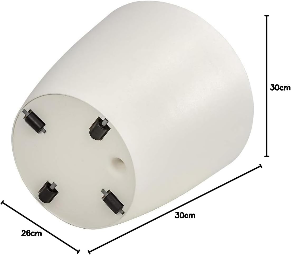 Doniczka Dehner Mila z systemem samonawadniającym, Ø 30 cm, wysokość 26 cm, tworzywo sztuczne, biała