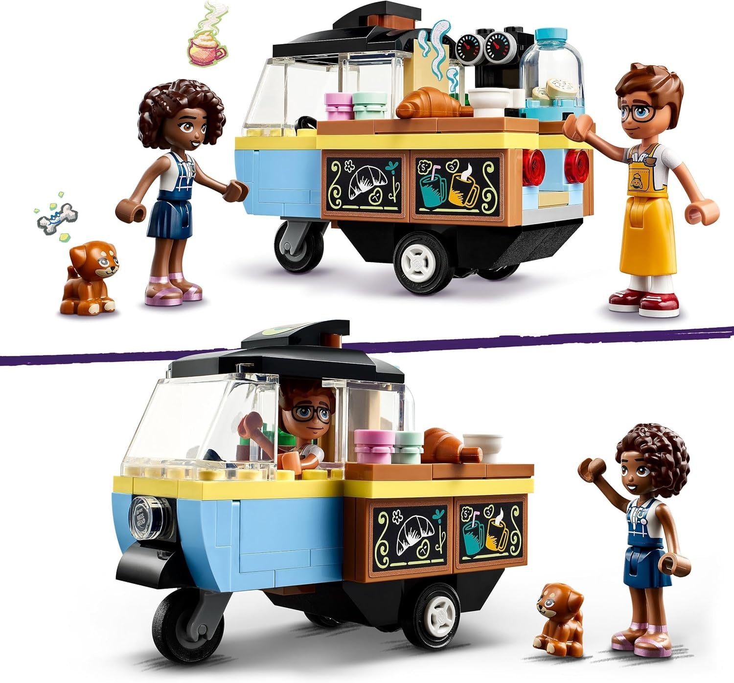 LEGO Friends Mała zabawka do pieczenia na kółkach dla dzieci, prezent dla dziewcząt i chłopców w wieku 6 lat, zabawka edukacyjna z psami Aliyą, Julesem i Airą 42606 Zestawy do budowania Beuche den LEGO-Store
