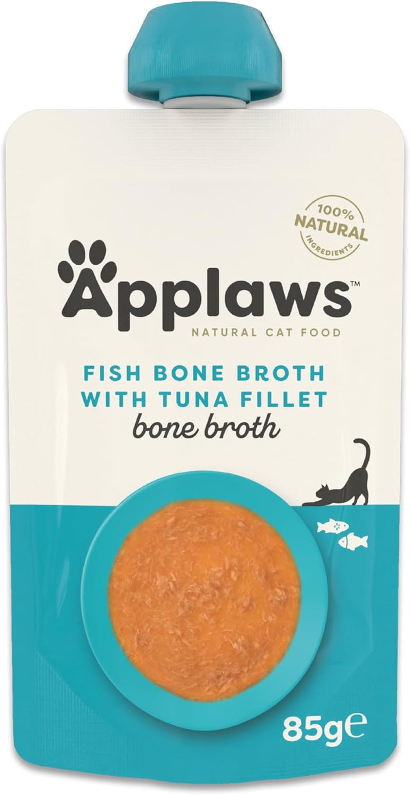 Applaws 100% naturalna mokra karma dla kotów - Zupa z kościami rybnymi i tuńczykiem, 12 saszetek filtrujących x 85g