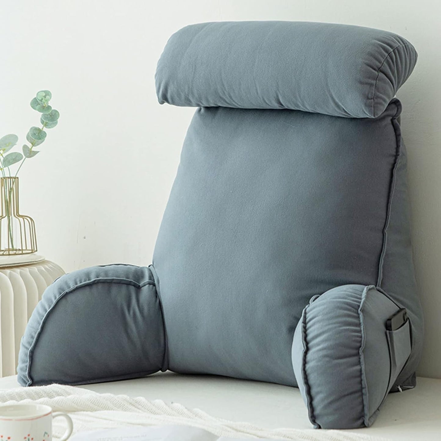 Poduszka do czytania z podłokietnikami, poduszka oparcia sofy, poduszka do książki na łóżko, z odpinaną rolką pod szyję, poduszka podpierająca krzesło do relaksu, zabawy, czytania i oglądania telewizji