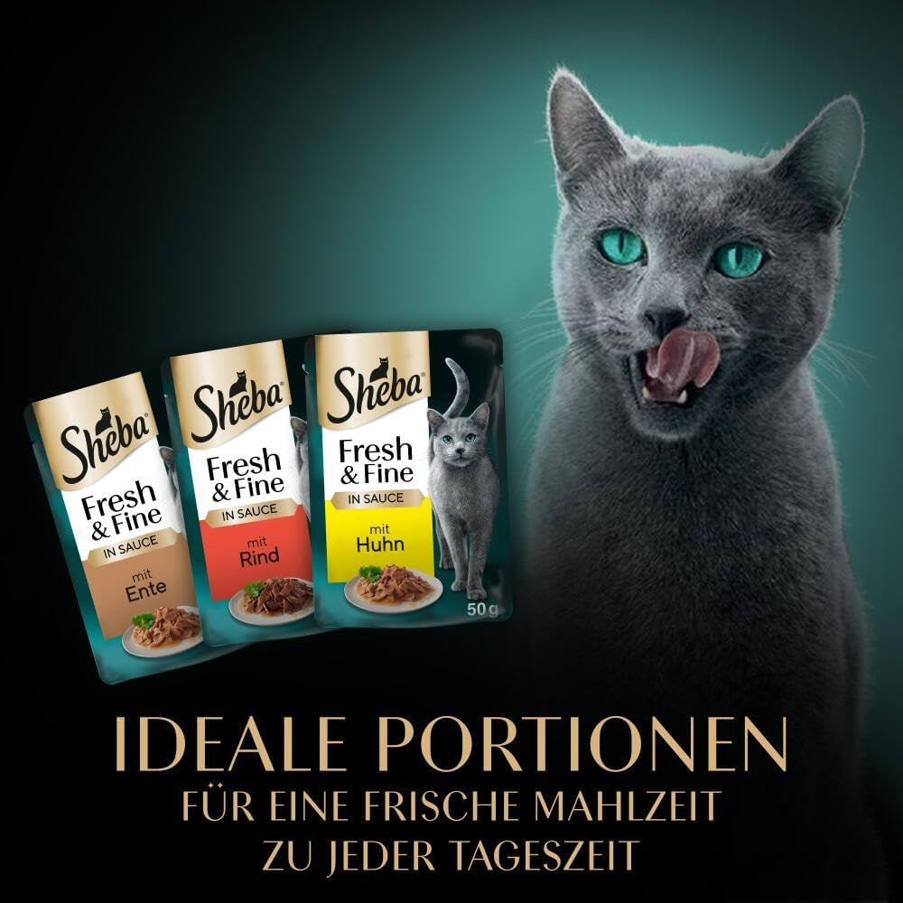 Sheba CATCARE Pouch Wet Fresh & Fine (Mięso) Kawałki w sosie dla dorosłych 50 g Opakowanie zbiorcze Standard