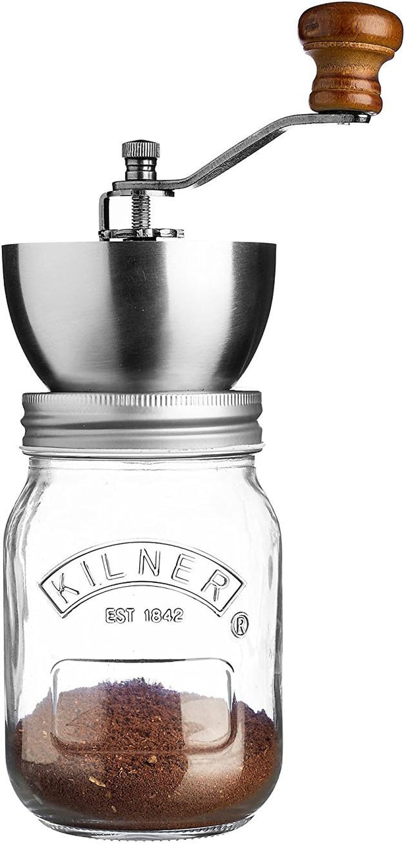 Kilner słoik śniadaniowy z łyżeczką / 350 ml, Ø 9,5 cm / 5 sztuk | Kubek do musli na wynos / nietoksyczny / szklany pojemnik z pokrywką na musli, owsiankę i jogurt / pojemnik na płatki owsiane Pudełka do przechowywania żywności Naty Shop Młynek do kawy
