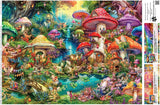Buffalo Games - Aimee Stewart - Wesoły piknik w wiosce grzybów - 1000 elementów puzzli dla dorosłych, wymagające puzzle, idealne na wieczory z grami - gotowe puzzle o wymiarach 26,75 x 19,75 cm Naty Shop