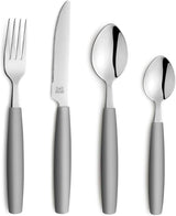 Beckmann & Rommerskirchen 2515 VALOA Zestaw Besteck dla 4 osób | 16-Teilig | olej | Spülmaschinenfest | Hochglanzpoliert | Essbesteck: 4X Messer, Gabel, Esslöffel, Kaffeelöffel Kitchen Naty Shop Grau
