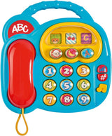 Simba 104010016 - Kolorowy telefon ABC, zabawka dla dziecka, obrotowy wyświetlacz obrazu, piosenka, telefon do odtwarzania, uczący się telefon, z różnymi dźwiękami, 20cm, zdolności motoryczne, dla małych dzieci, od 6 miesiąca zabawek dla dzieci Naty Shop