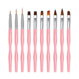 Zestaw pinsel do zdobienia paznokci, 10 sztuk Nageldesign Malerei Pinsel, Professionelle Nail Art Design Pinsel, Pinsel do paznokci Fine Liner, Schwarz