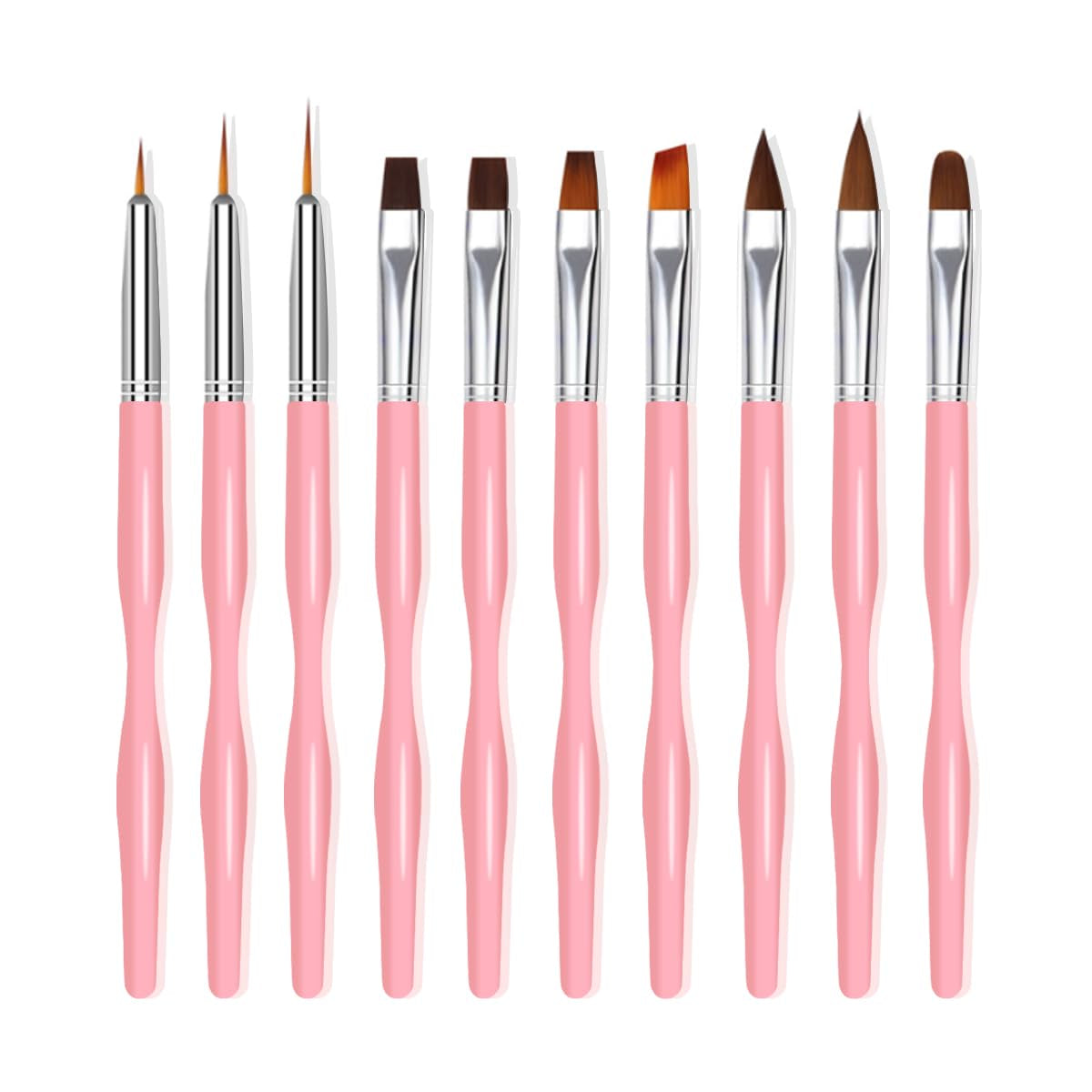 Zestaw pinsel do zdobienia paznokci, 10 sztuk Nageldesign Malerei Pinsel, Professionelle Nail Art Design Pinsel, Pinsel do paznokci Fine Liner, Schwarz