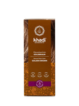 khadi GOLDBRAUN Ziołowa farba do włosów Jasny bursztyn do miękkiej i błyszczącej Złocistobrązowa farba do włosów 100% naturalna ziołowa farba do włosów Naturalne i wegańskie certyfikowane kosmetyki naturalne 100g Naty Shop Złotobrązowa farba do włosów 100g (1 opakowanie) Pojedynczy