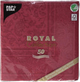 50 serwetek „Kolekcja ROYAL” 1/4 złożenia 40 cm x 40 cm Bordeaux „Ozdoby”
