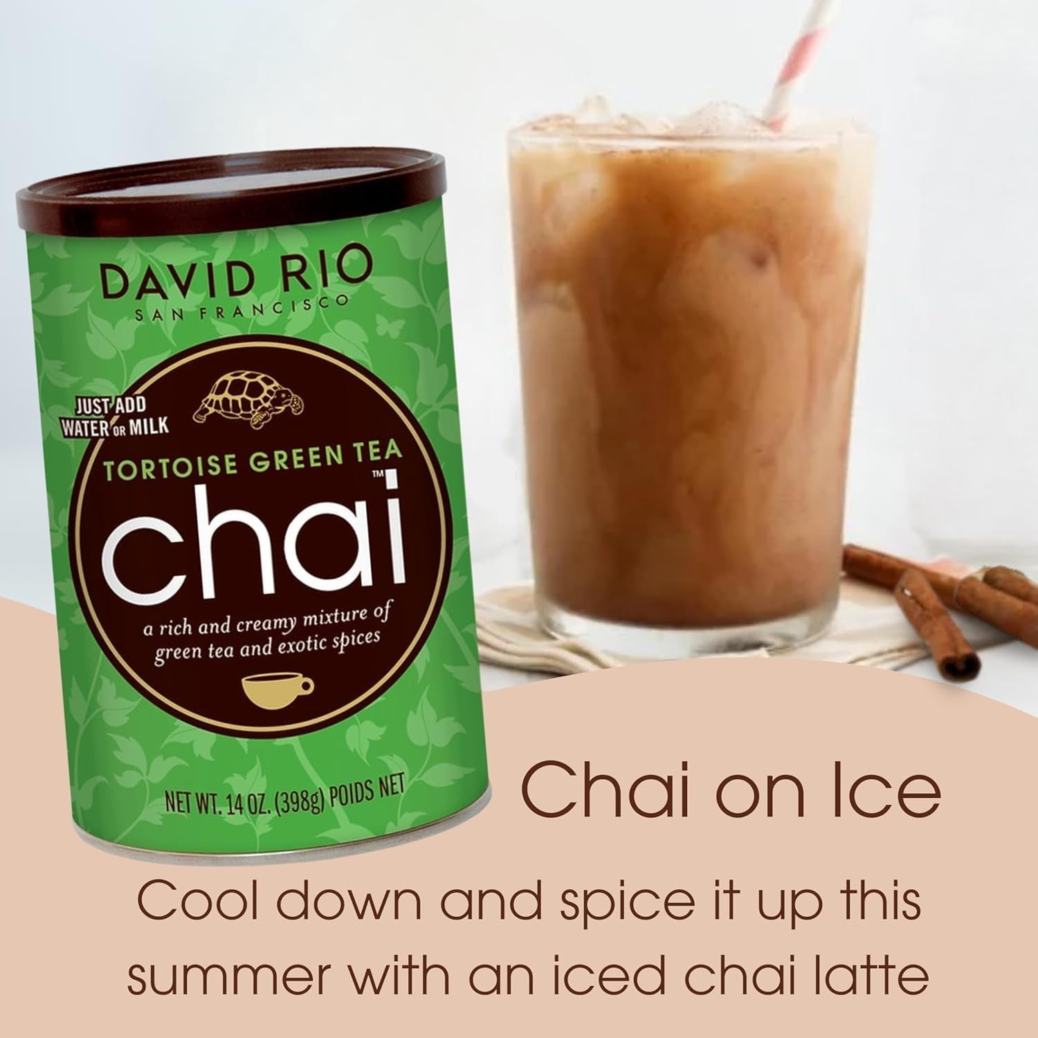 David Rio - Tortoise Green Chai, karton (1 x 398g)