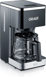 GRAEF. FK402 Ekspres przelewowy Czarny, 1,25 L, funkcja utrzymywania ciepła, timer, funkcja wstępnego zaparzania, głowica zaparzająca zapewniająca optymalny rozwój smaku, łatwa w obsłudze