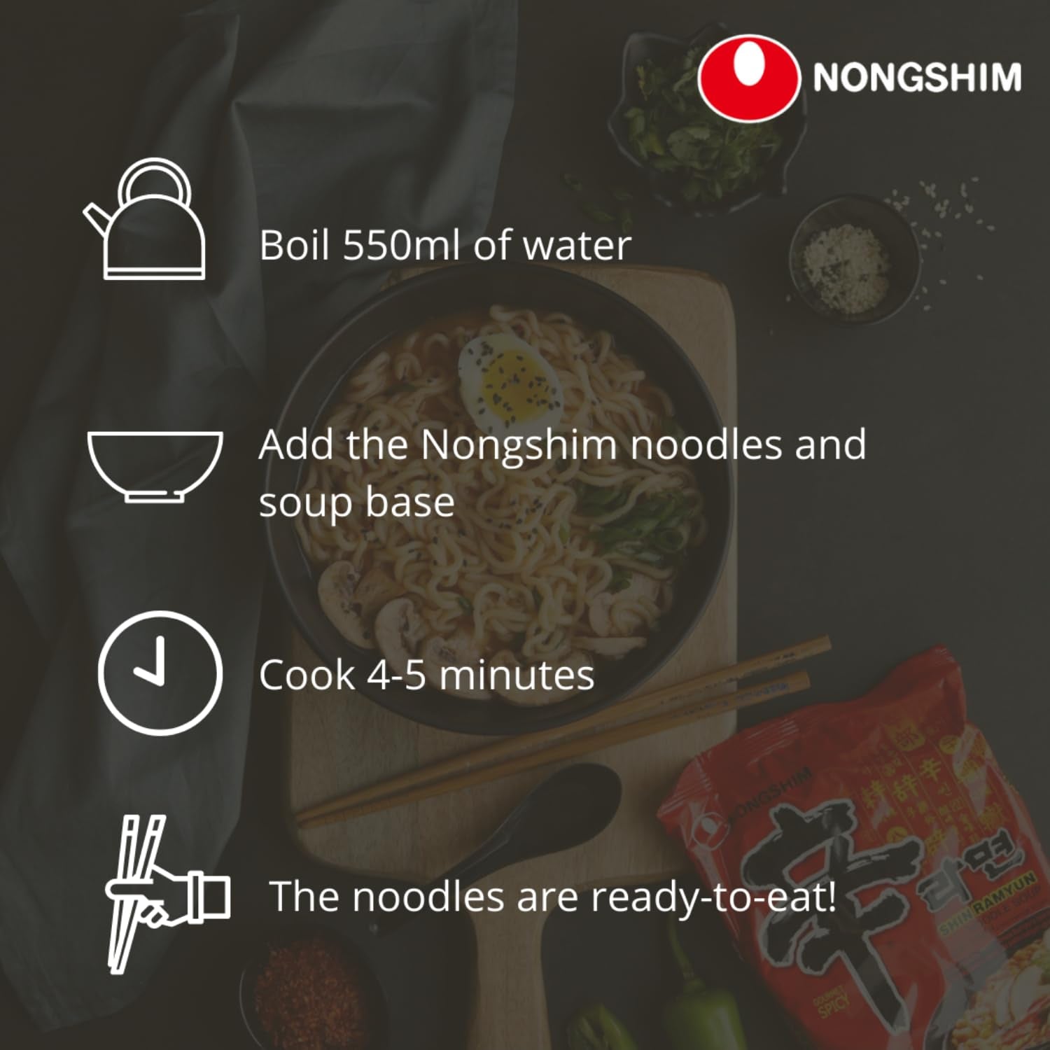 NONGSHIM - Zupa błyskawiczna z makaronem Kimchi - (1 x 120g)