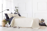 Todocama Fine Boutique narzuta z wzorem piqué, na wiosnę, lato, jesień i zimę, 100% super miękka mikrofibra, wielofunkcyjny koc, 140/150/160-250 X 260 cm, jasnoszary Łóżka i koce Beuche den Todocama-Store Beige 180 X 260 Cm