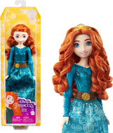 Mattel DISNEY Princess Aurora - lalka w typowym stroju, odpinane buty i tiara, błyszczący top i odpinana wzorzysta spódnica, długie włosy do układania, HLW09 Naty Shop Merida Dolls