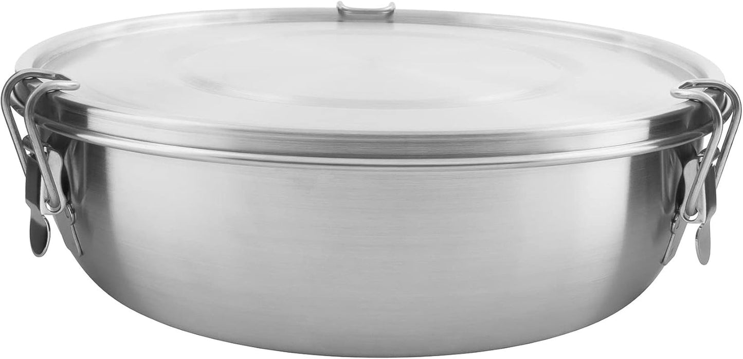 Tatonka Food Bowl - Pojemnik / miska na żywność ze stali nierdzewnej - Z pokrywką, klipsami mocującymi i skalą objętości - Objętość 0,5L / 0,75L / 1L Pudełka do przechowywania żywności Naty Shop