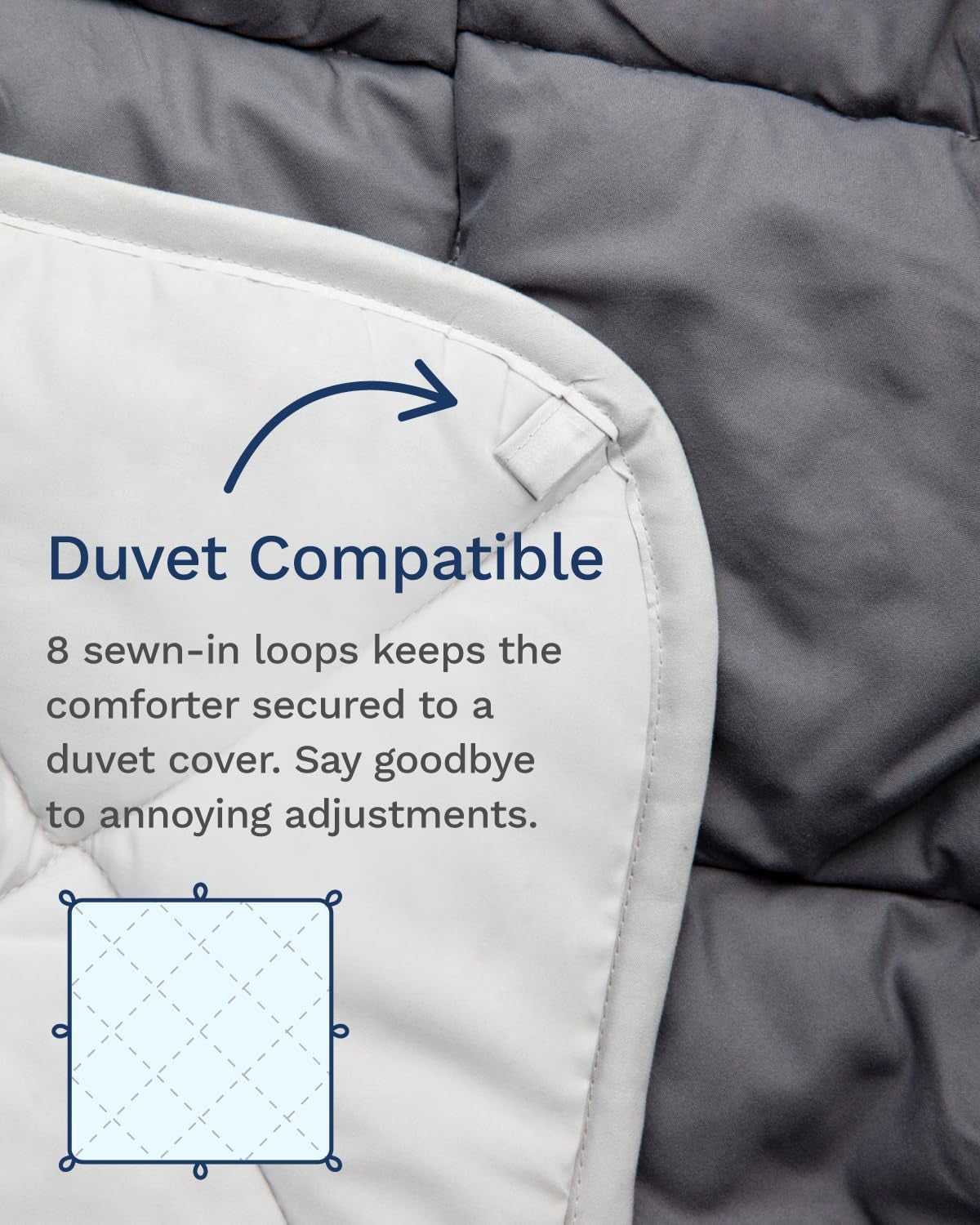Dwustronna, puchowa kołdra All Seasons Twin/Twin XL – oddychająca, bardzo długa, wysokiej jakości, miękka mikrofibra – szara poszewka na kołdrę Kołdry i kołdry Naty Shop