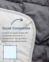 Dwustronna, puchowa kołdra All Seasons Twin/Twin XL – oddychająca, bardzo długa, wysokiej jakości, miękka mikrofibra – szara poszewka na kołdrę Kołdry i kołdry Naty Shop