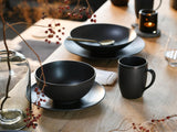 Creatable, 23146, seria SOFT TOUCH BLACK, 20-częściowy zestaw naczyń obiadowych, serwis łączenia porcelany, można myć w zmywarce i używać w kuchence mikrofalowej, wyprodukowano w Portugalii