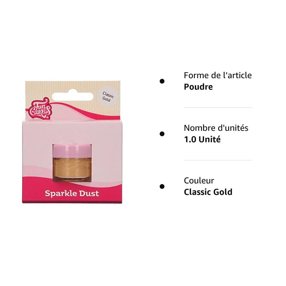 Funcakes Sparkle Dust Classic Gold: Brokatowy pył spożywczy do dekorowania ciast, z certyfikatem Halal