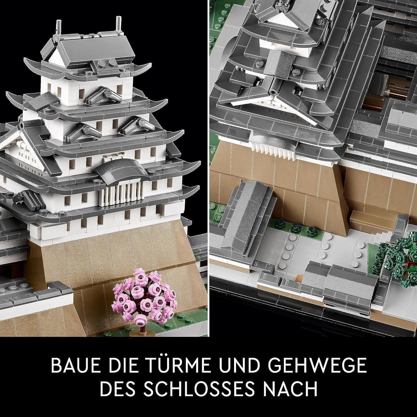 LEGO Architecture Zamek Himeji, zestaw modeli dla dorosłych, kolekcja zabytków, zestaw dla fanów kreatywnego ogrodnictwa i kultury japońskiej z drzewem kwitnącej wiśni, prezent dla niego i dla niej 21060 Zestawy do budowania Besuche w sklepie LEGO