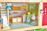 Willa dla lalek Hape 10-pokojowy drewniany domek dla lalek Kreatywne odgrywanie ról z meblami i akcesoriami Zabawka edukacyjna dla dzieci w wieku od 3 lat