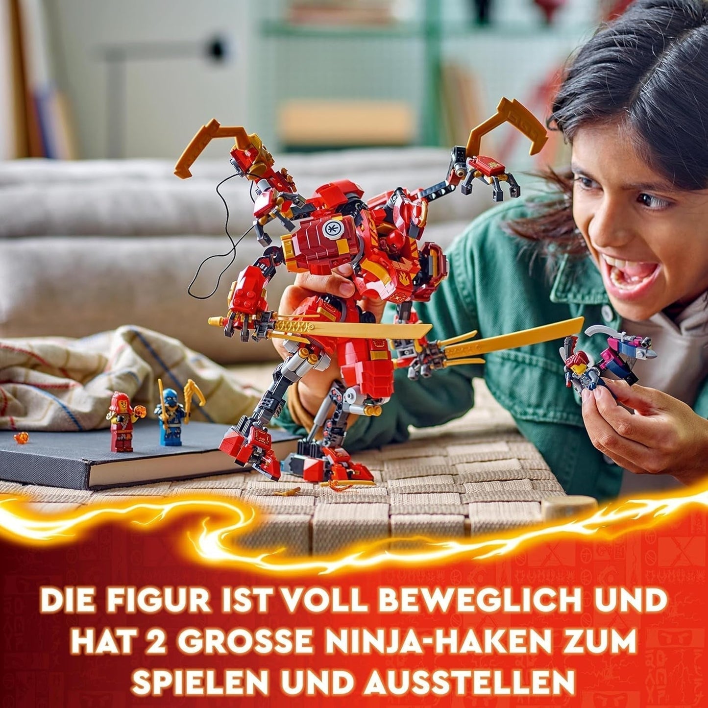 Zestaw LEGO NINJAGO Wspinający się mech ninja Kaia, zabawka ninja z figurką do zbudowania i 4 minifigurkami, zestaw przygodowy dla dzieci, prezent urodzinowy dla 9-letnich chłopców i dziewcząt 71812 Zestawy do budowania Szukaj sklepu LEGO