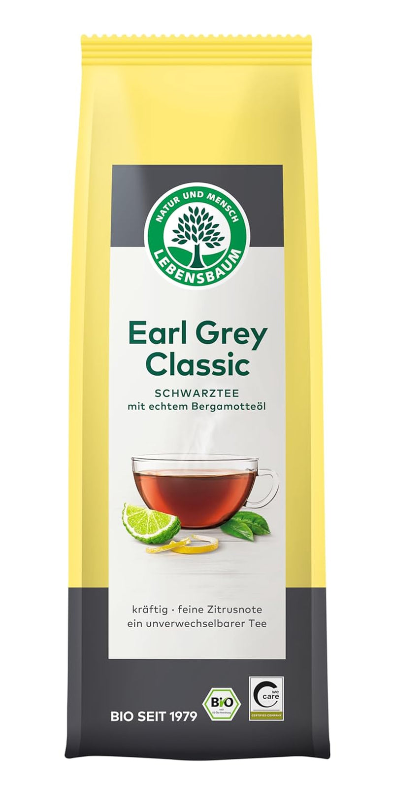 Lebensbaum Earl Grey Klasyczna czarna herbata z naturalną bergamotką i olejkiem cytrynowym, harmonijna, aromatyczna, 100% organiczna, sypka, 100g