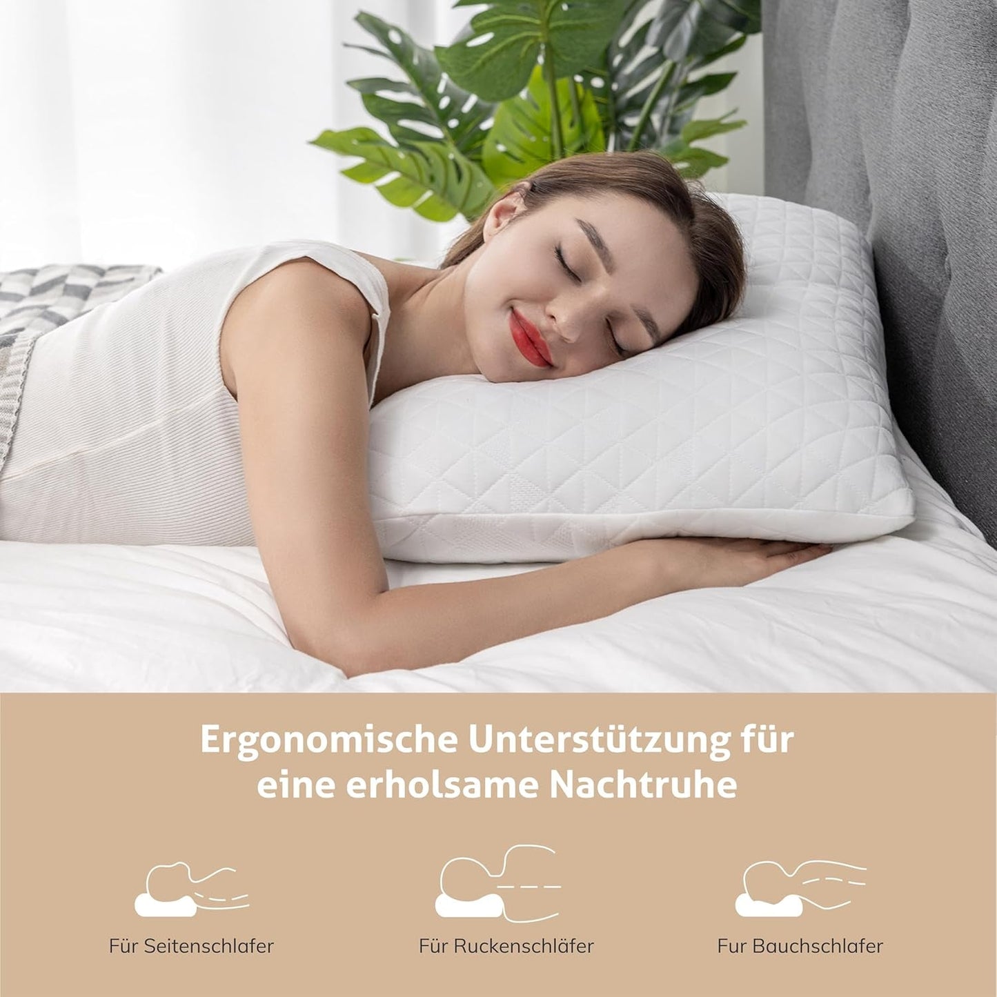 Poduszka z pianki memory EGO HOME 40x80 cm z rozdrobnioną pianką z pamięcią kształtu - Oddychająca, ergonomiczna poduszka podtrzymująca szyję dla osób śpiących na boku, plecach lub brzuchu - Certyfikat Oeko-Tex - Poszewka nadająca się do prania