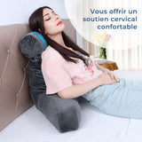 INFANZIA ergonomiczna poduszka do czytania z podłokietnikami, oparcie z pianki memory, szara, M