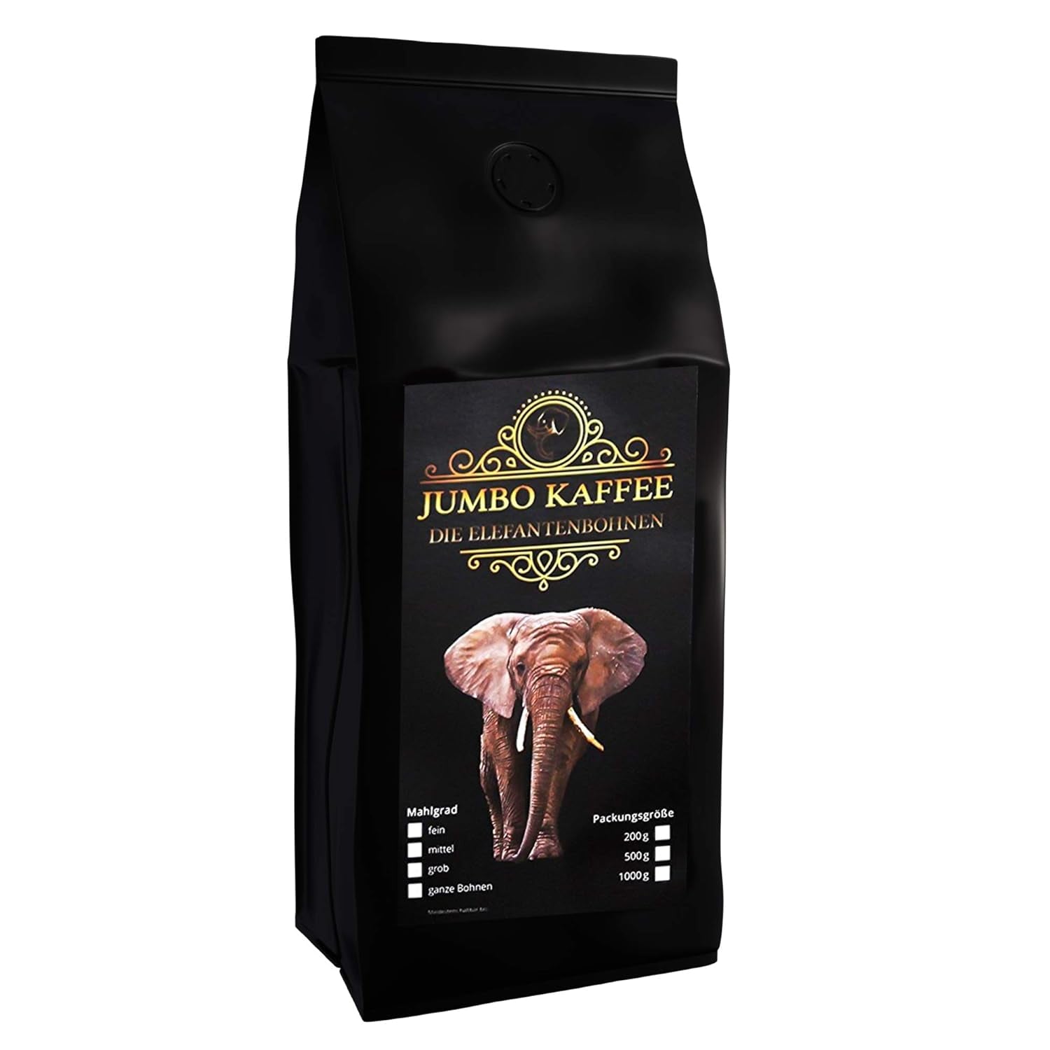 Kawa Jumbo | Elefantenkaffee Maragogype (1000 g, Whole Bohnen) - Die größten Bohnen der Welt, ohne Säure, wyjątkowo łagodny