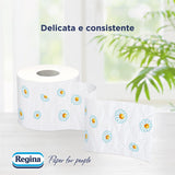 Regina Cartacamomilla - 8 rolek papieru toaletowego, 300 puszystych arkuszy, 3 warstwy, miękkie i mocne, opakowanie papierowe nadające się do recyklingu