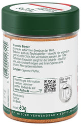 Fuchs Gewürze - Pieprz cayenne gemahlen - do einen scharfen Geschmack we wszelkiego rodzaju potrawach - naturalne składniki - 60 g w wiederverwendbarer, recyclebarer Dawka