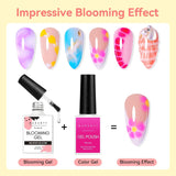 Makartt Blooming Żelowy lakier do paznokci - 15 ml Blooming Żelowy przedłużacz do paznokci w kolorze marmuru, Farba żelowa, Wzory do manicure DIY, Kwiaty, Zwierzęta, Akwarela, Zestaw do magicznego manicure