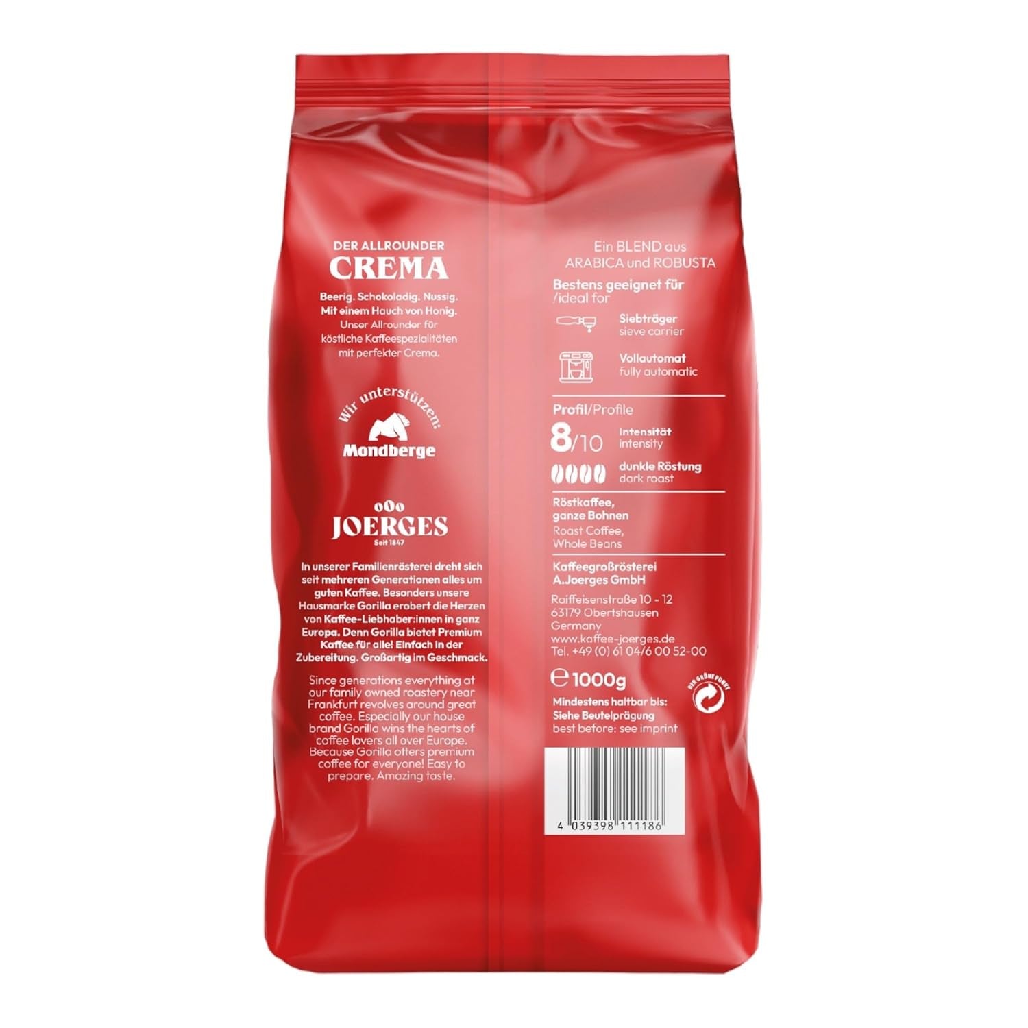 Gorilla Espresso Super Bar Cream 12 x 1kg, kawa ziarnista