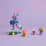 LEGO Dreamzzz Izzie i Bunchurro Gamingowy króliczek, zabawka dla dzieci w wieku od 7 lat, zestaw 2 w 1 z minifigurką bohatera i cyberlingiem zapewniającym wyobraźnię podczas zabawy 71490 Zestawy do budowania Besuche w sklepie LEGO